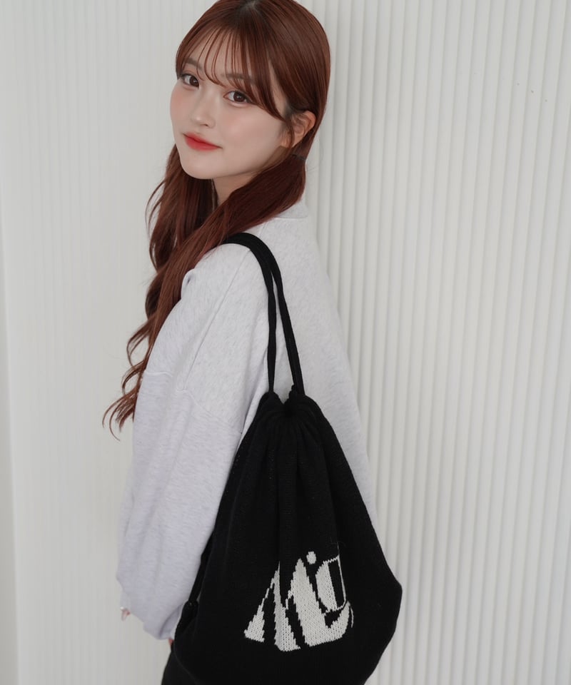 MG LOGO KNAPSACK【BLK&WHT/IVO&PNK】 | Mignon