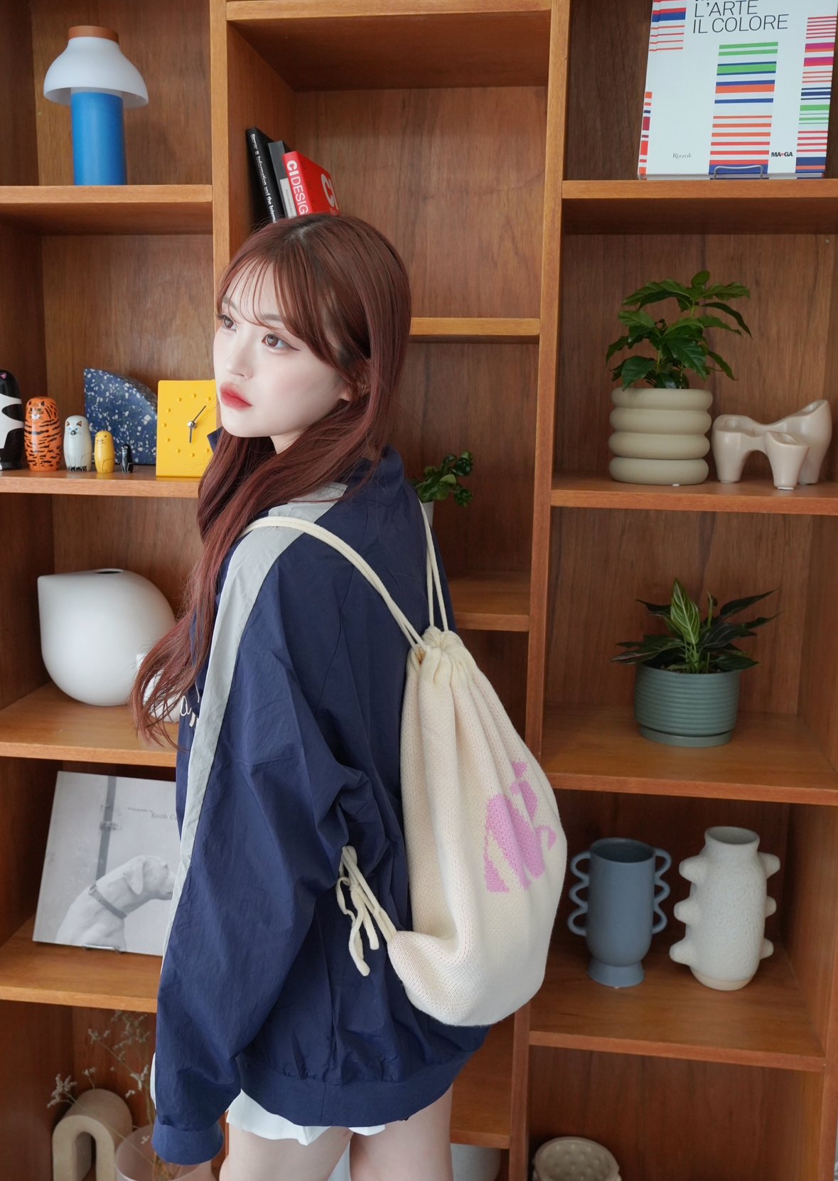 MG LOGO KNAPSACK【BLK&WHT/IVO&PNK】 | Mignon