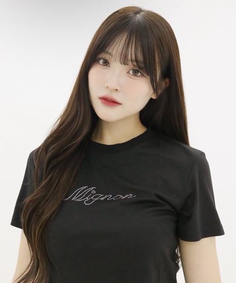 【BLACK】LINESTONE T-SHIRT
