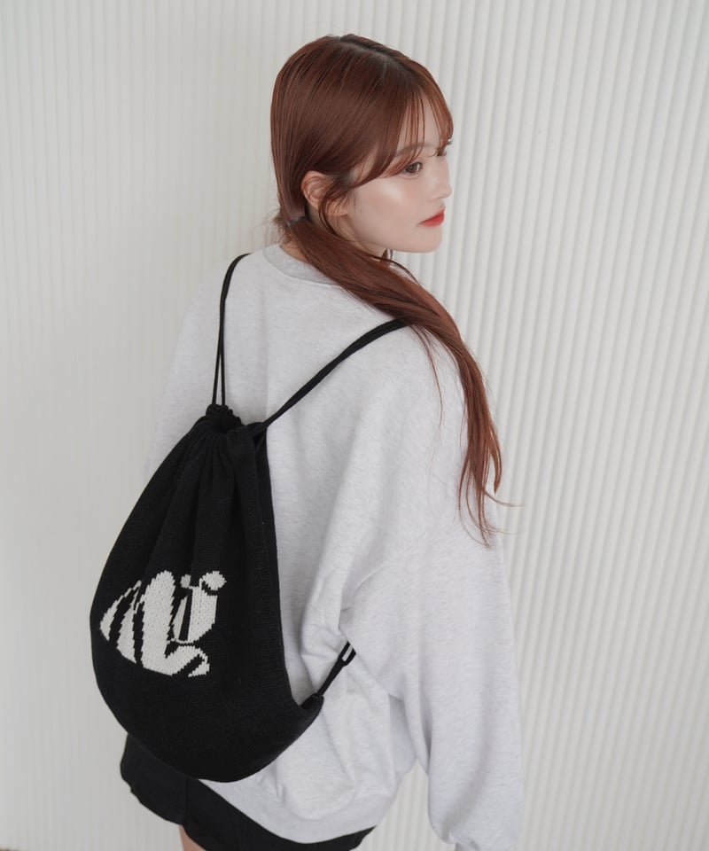 MG LOGO KNAPSACK【BLK&WHT/IVO&PNK】 | Mignon