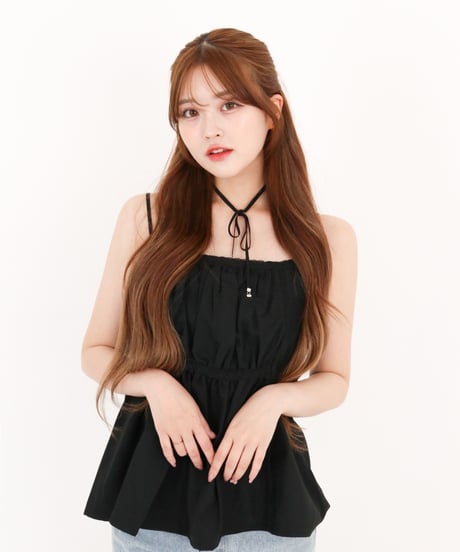 【BLACK】LATHE CAMISOLE