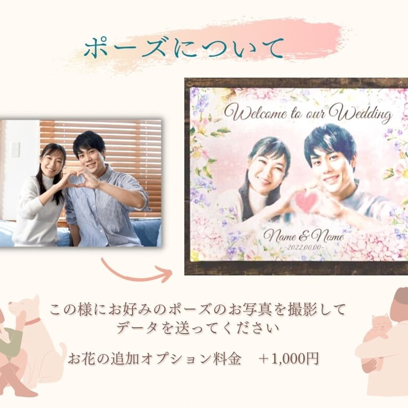 似顔絵ウェルカムボード✳︎キャンバスF8サイズ | ふくろうCreate