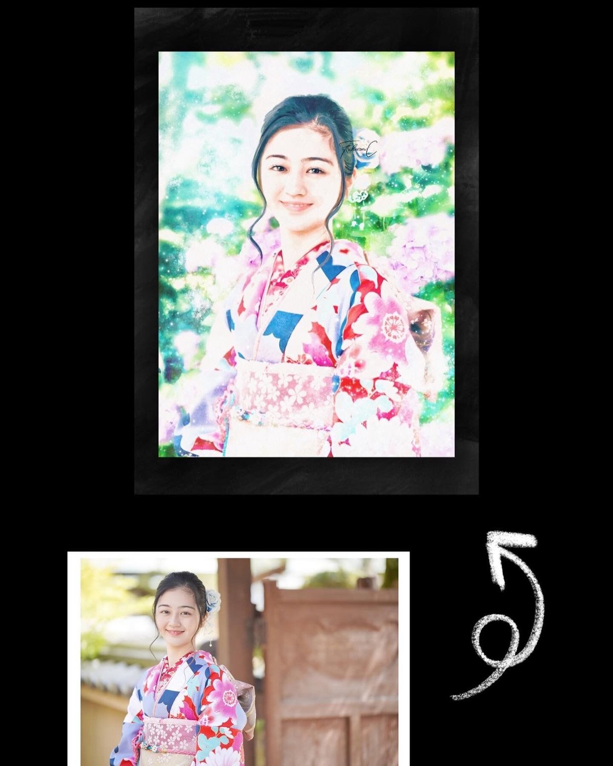 似顔絵＊オーダーメイド✳︎キャンバスF4サイズ | ふくろうCreate