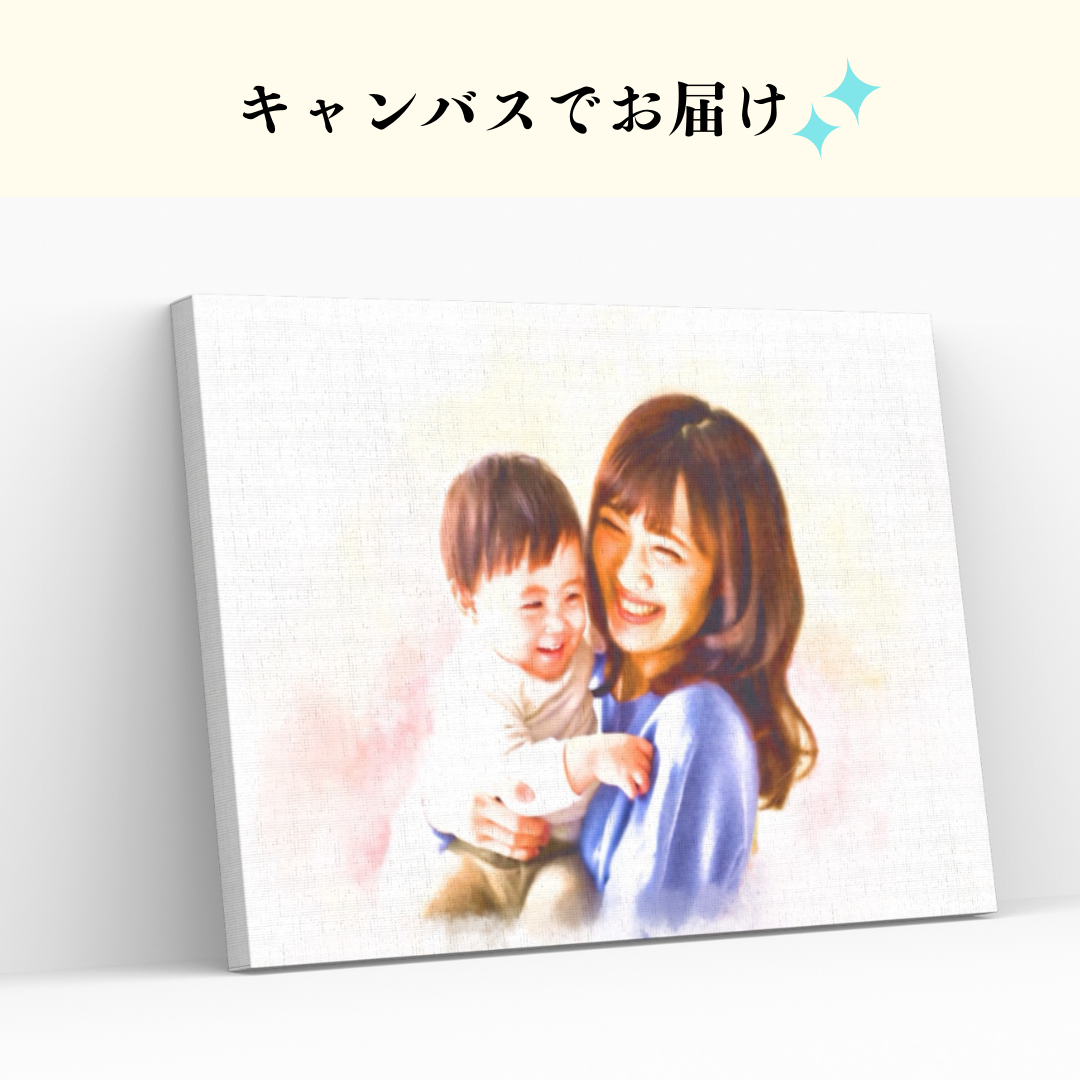 似顔絵＊オーダーメイド✳︎キャンバスF4サイズ | ふくろうCreate