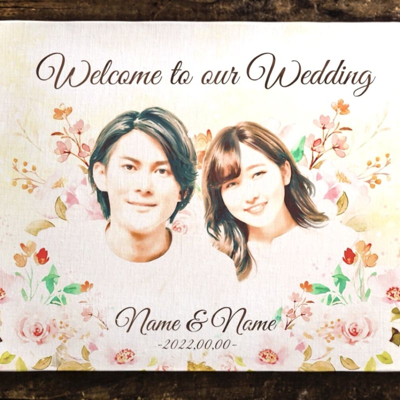 似顔絵ウェルカムボード✳︎キャンバスF12サイズ | ふくろうCreate