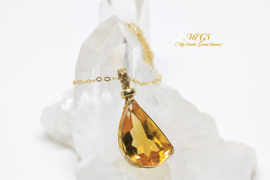 女神巻き®】シトリン ～煌めき ワイヤーアートペンダントトップ | MEGS