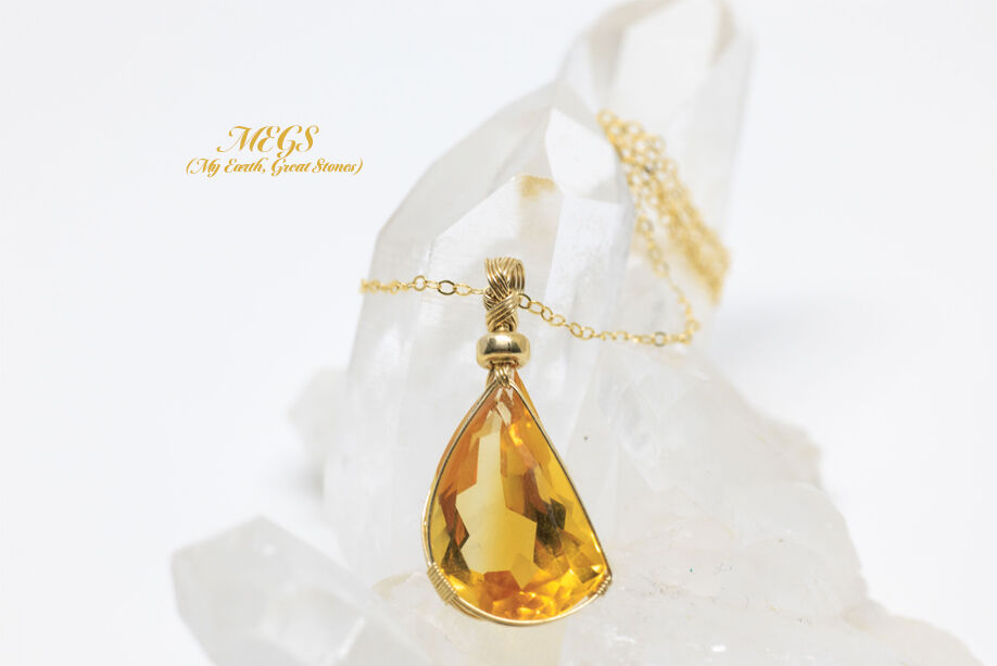 女神巻き®】シトリン ～煌めき ワイヤーアートペンダントトップ | MEGS