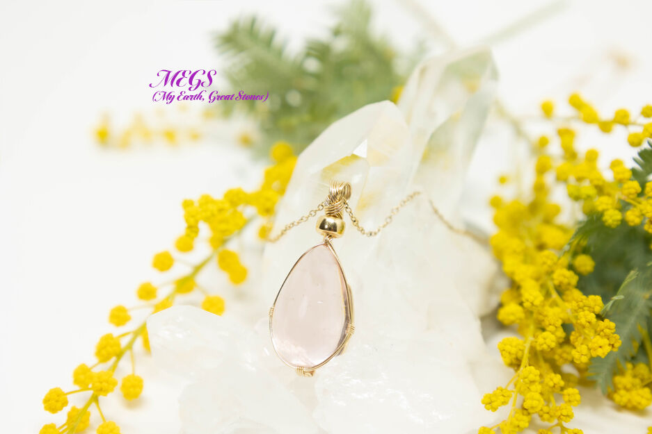 【レア】アンダラクリスタルペンダント☆ワイヤー巻き 女神巻き®】アンダラクリスタル ピンク ～貴女への想い ワイヤー