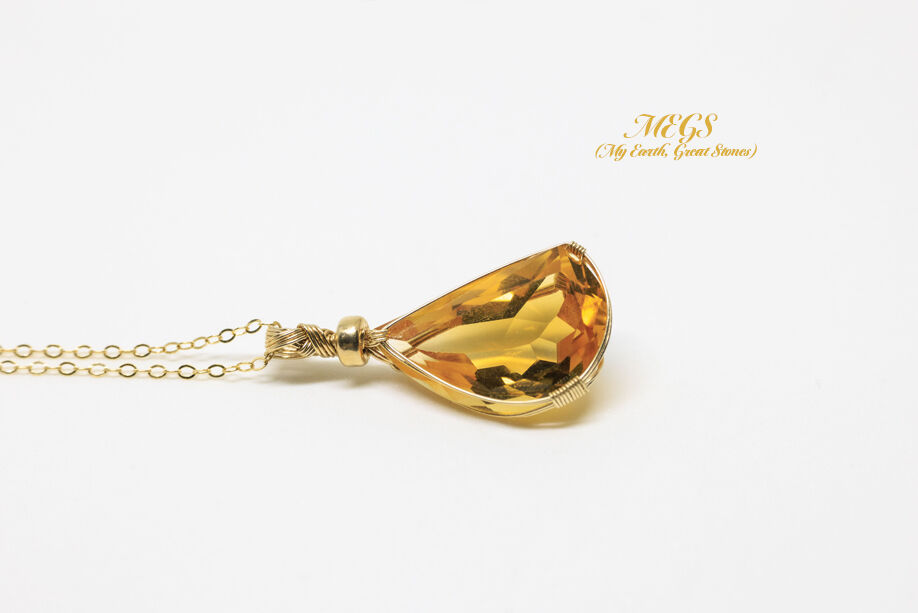 女神巻き®】シトリン ～煌めき ワイヤーアートペンダントトップ | MEGS