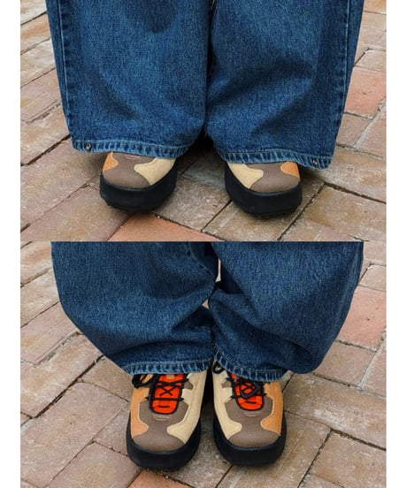 girls happy list denim pants / vintage wash blue