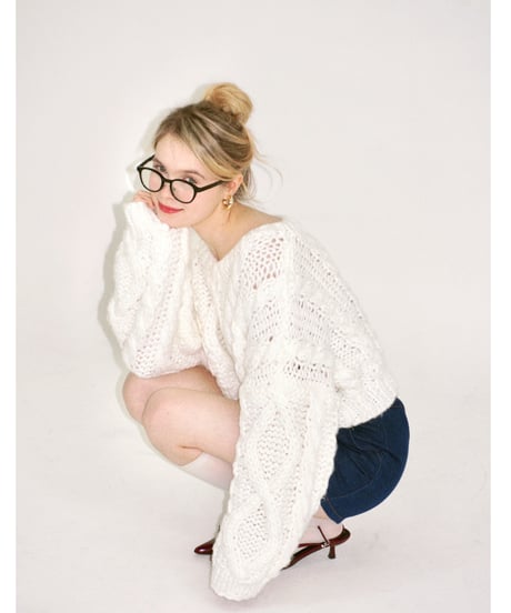 ハンドメイドニット/white