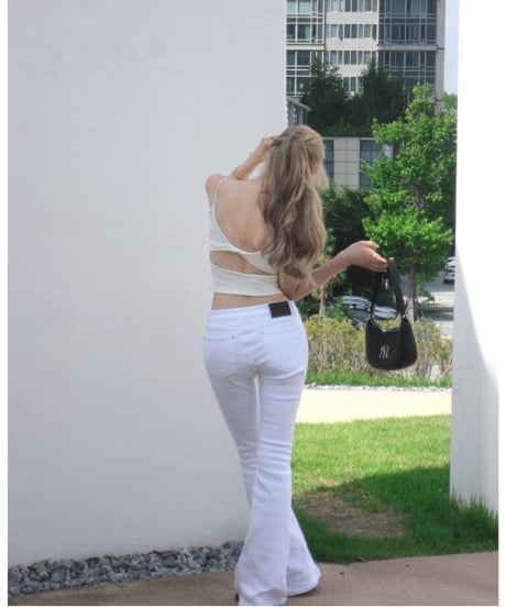 open-back cami top /white