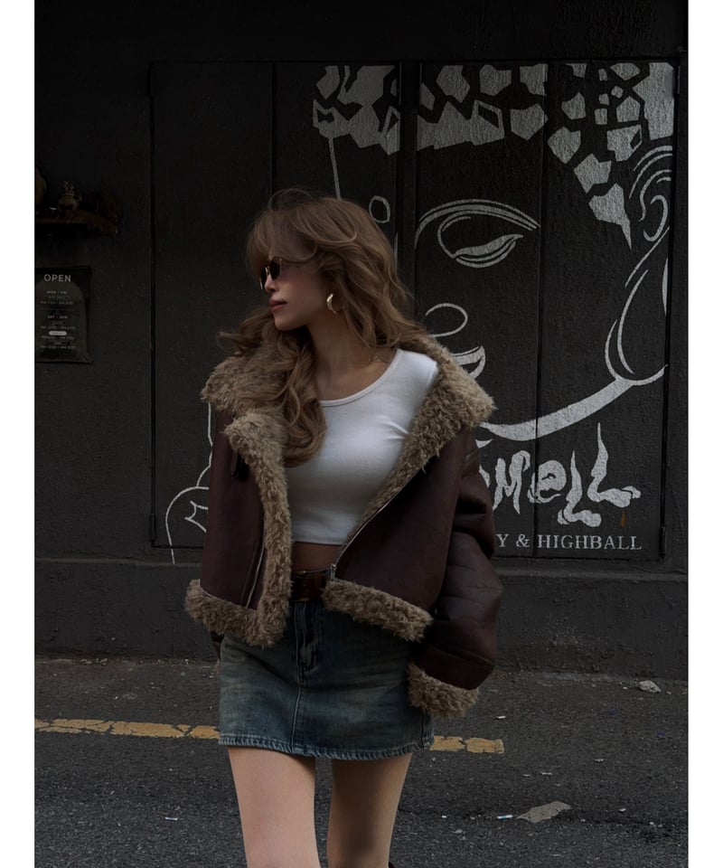 vintage mouton jacket (dark brown) | Nalm.