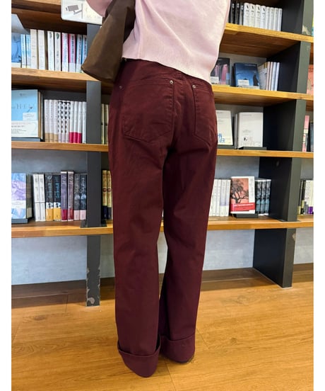 burgundy cotton pants