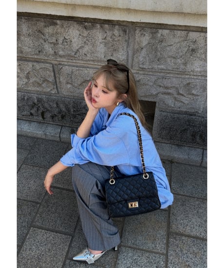 bicolor striped slacks