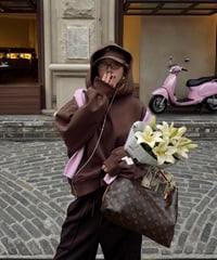 peak a boo hoodie / cocoa brown