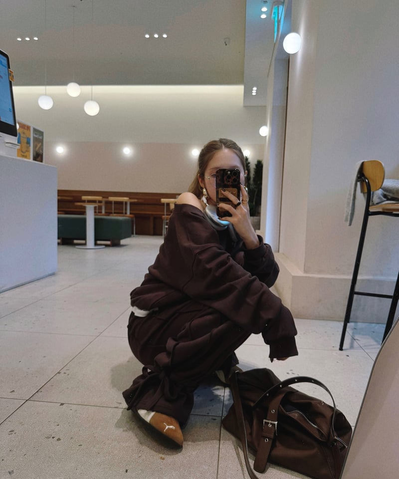 pre再入荷】drawstring sweat set-up / brown | Nalm.