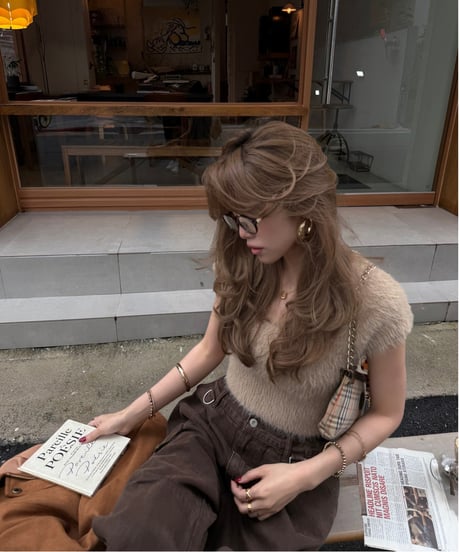 fuzzy shaggy knit tops