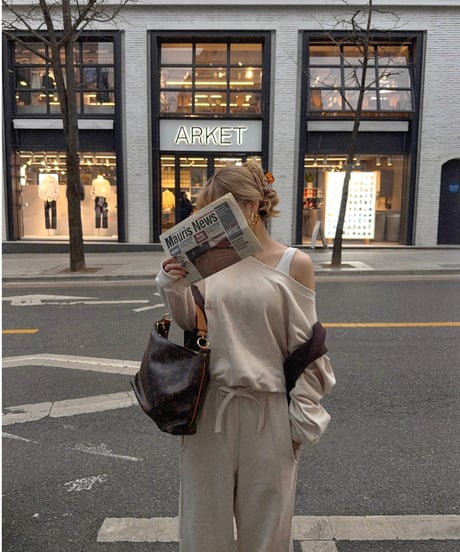 drawstring sweat set-up / ivory