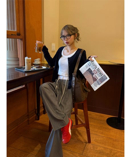 bicolor striped slacks