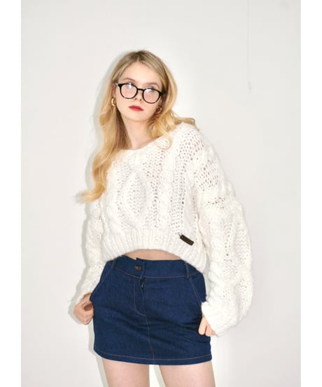 ハンドメイドニット/white