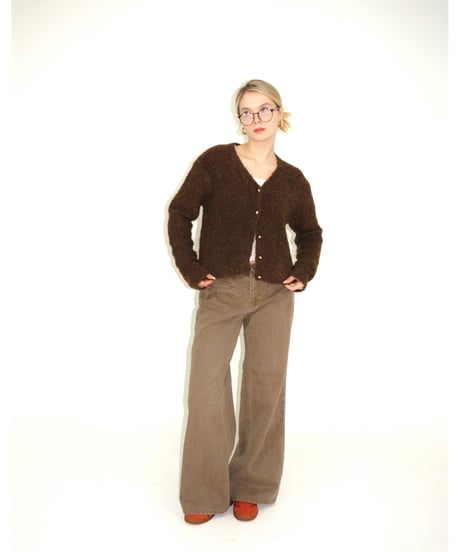 brown wide denim