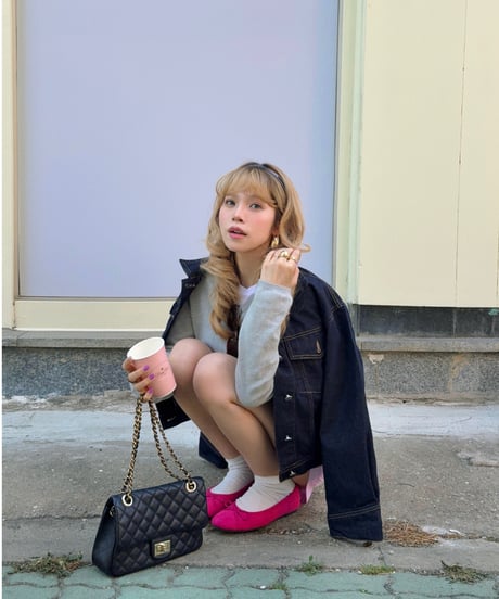 girls happy list denim jacket /  deep indigo