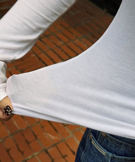 【pre】basic stretch rib tops / white