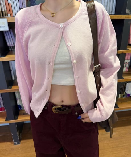sheer pink cardigan