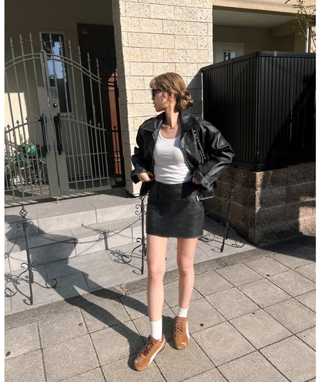 vintage leather jacket/charcoal black