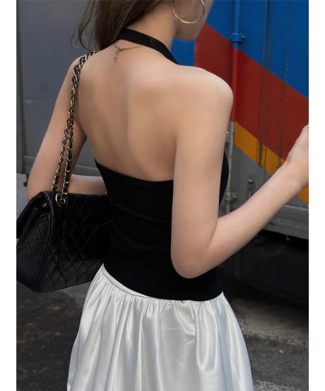 V-neck halter cami /black