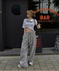 【Nalm.】belted sweat pants /gray
