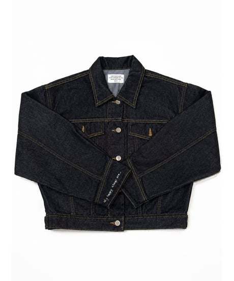 girls happy list denim jacket /  deep indigo