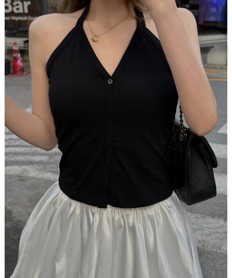V-neck halter cami /black