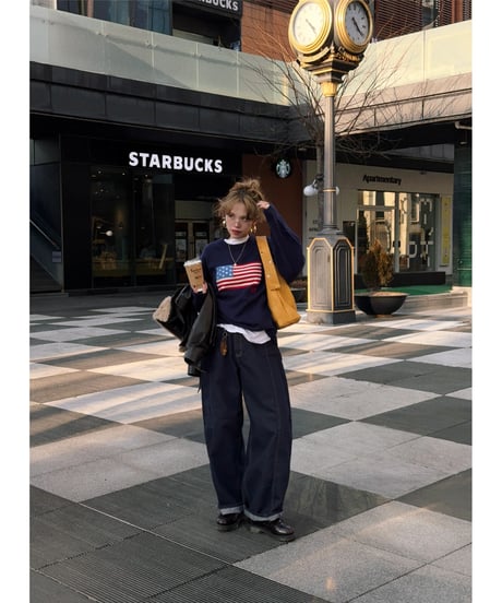 NY lettering knit / navy