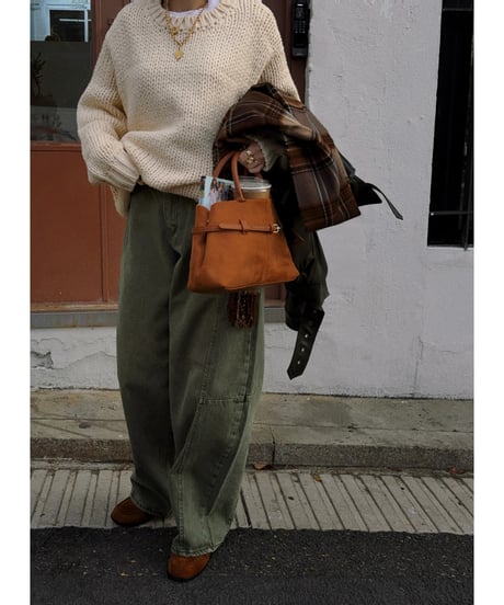 holiday over knit / cream