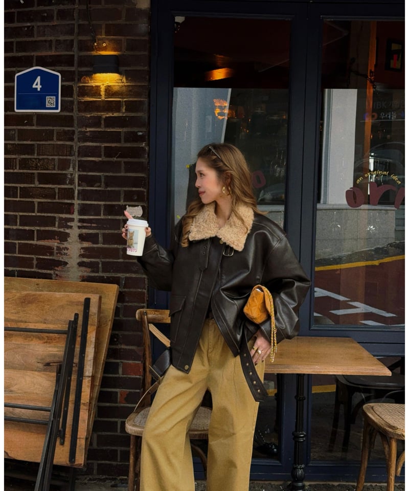 2月上旬再入荷】Nalm. vintage leather jacket / dark br