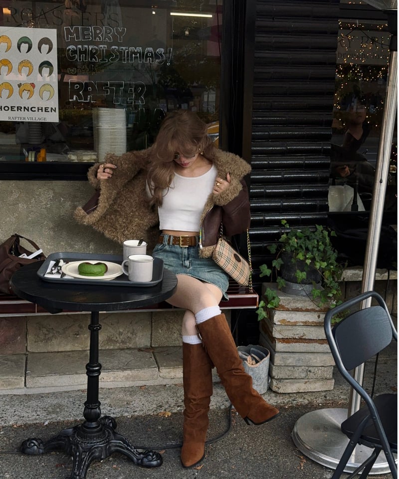 vintage mouton jacket (dark brown) | Nalm.