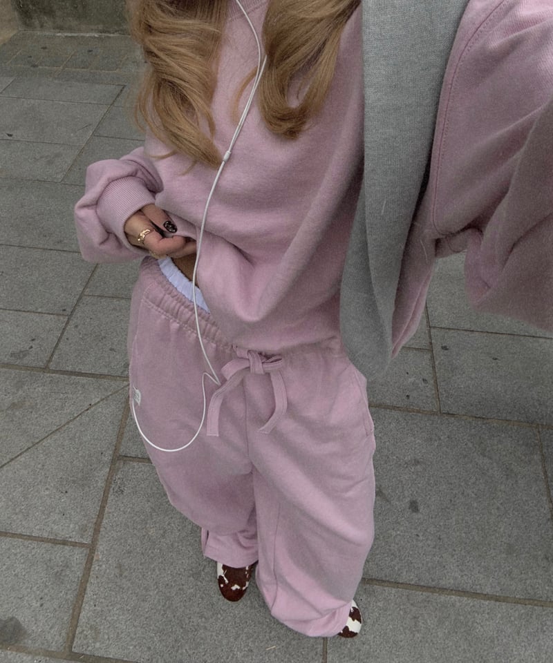 drawstring sweat set-up / sakura pink | Nalm.