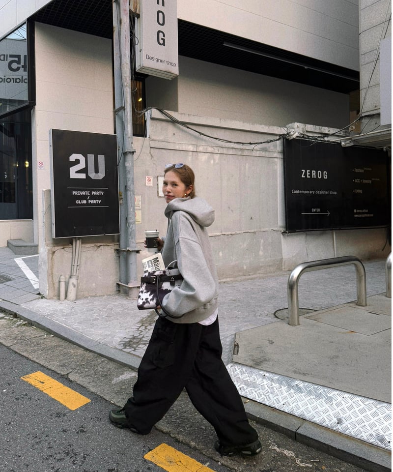 cotton wide cargo pants | Nalm.