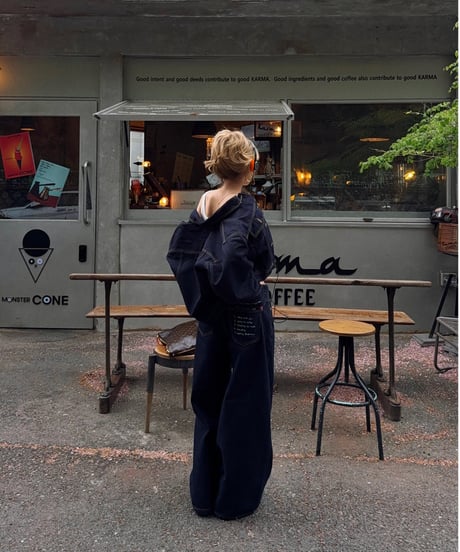 girls happy list denim jacket /  deep indigo