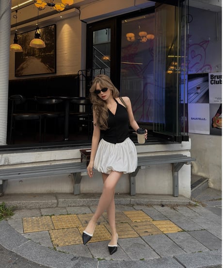 V-neck halter cami /black