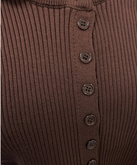 ribbed Knit camisole & cardigan set / brown