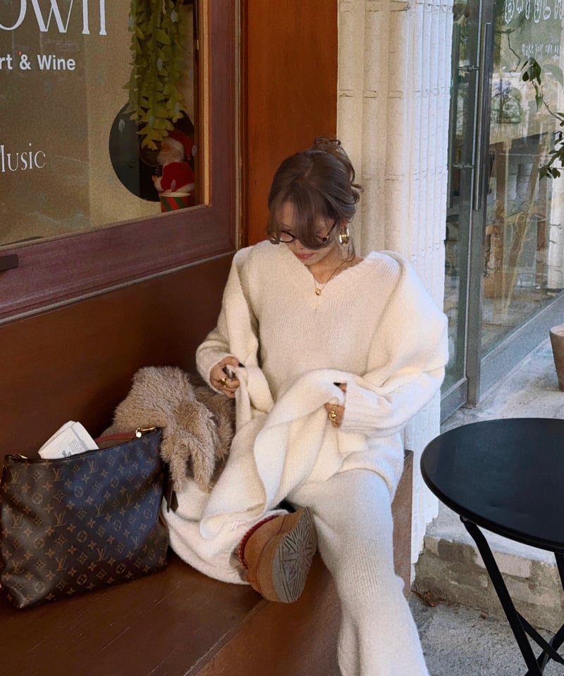 marshmallow knit set up / white | Nalm.