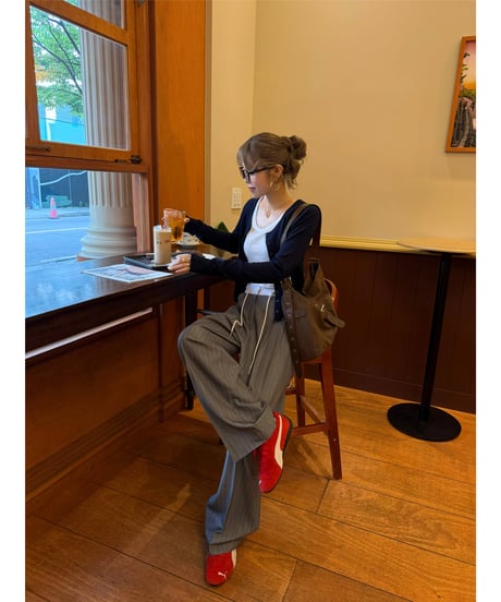 bicolor striped slacks