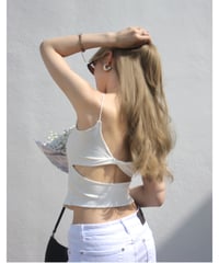 open-back cami top /white