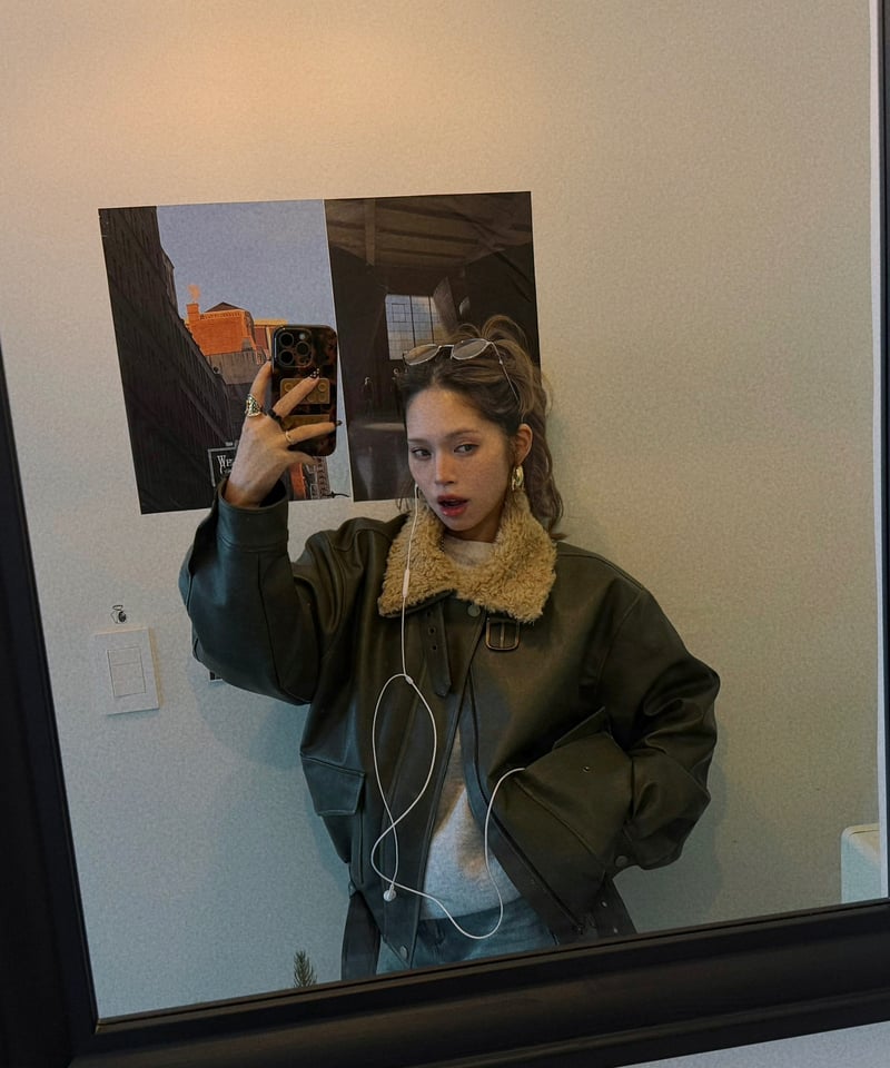 秋頃再入荷】Nalm. vintage leather jacket / khaki | N