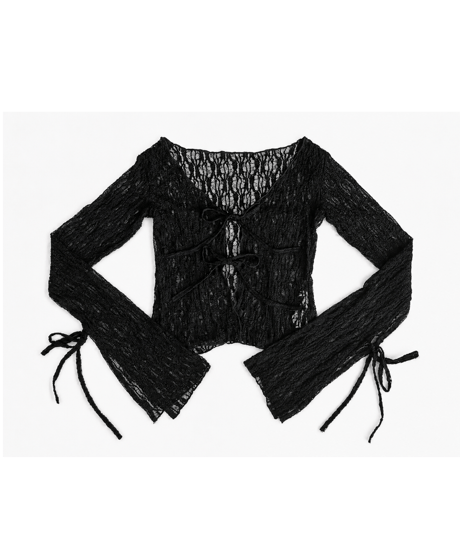 flare lace cardigan
