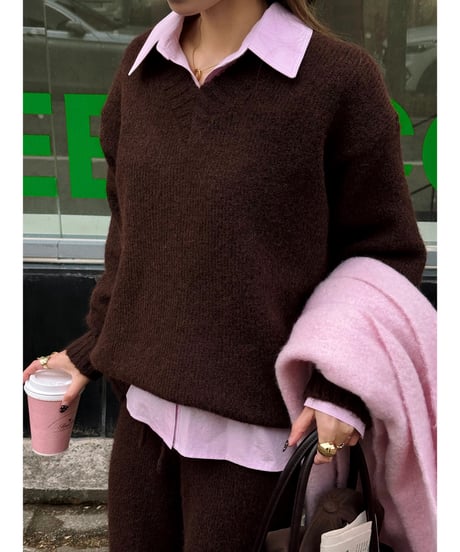 marshmallow knit set up / brown