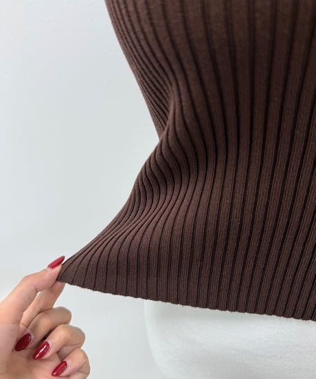 ribbed Knit camisole & cardigan set / brown